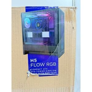 H5 Flow RGB 2024 - Compact ATX Mid-Tower PC Gaming Case - High Airflow - F360 RG